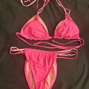 Coral and Pink String Bikini